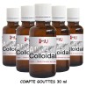 Flacon compte-gouttes argent colloïdal 15ppm 30ml en verre ambré